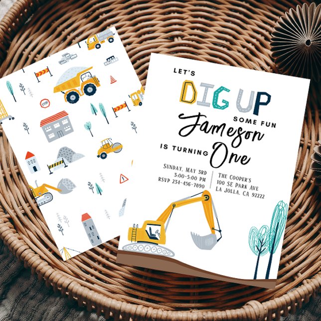 Convite de aniversário de construção (Criador carregado)