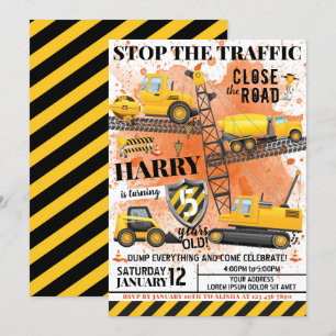 Convite de aniversário de construção