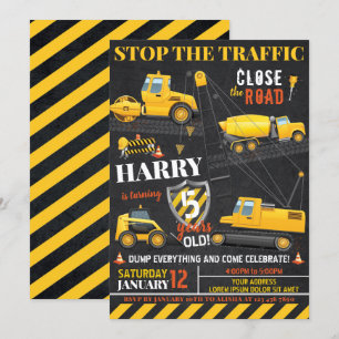 Convite de aniversário de construção