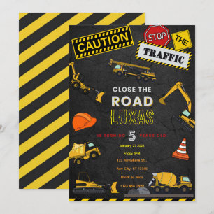 Convite de aniversário de construção