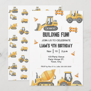 Convite de Aniversário de Construção - Festa de 1º