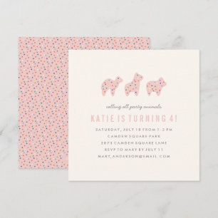 Convite De Aniversário De Cookie Animal - Bubbleg