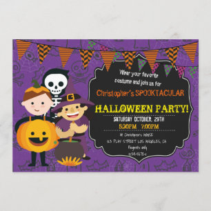 CONVITE DE ANIVERSÁRIO DE COSTUME DE HALLOWEEN
