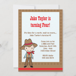 Convite de aniversário de cowboy