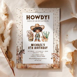 Convite de Aniversário de Cowboy do Oeste Selvagem