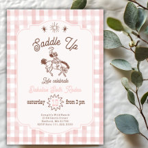 Convite de Aniversário de Cowgirl de Rodeio de Gin