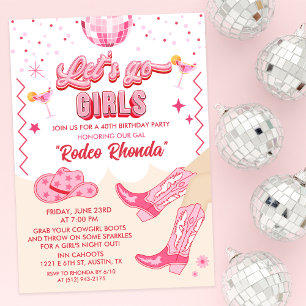 Convite de Aniversário de Cowgirl Disco Adulto