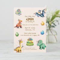 Convite de Aniversário de Crianças com Tema de Din