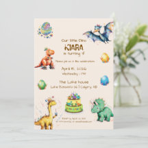 Convite de Aniversário de Crianças com Tema de Din