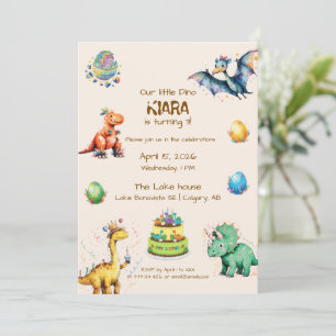 Convite de Aniversário de Crianças com Tema de Din