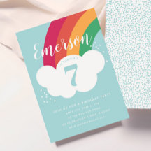 Convite de aniversário de crianças da nuvem do arc