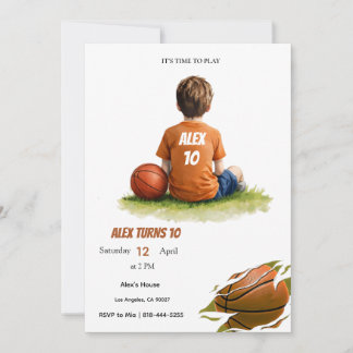 Convite de Aniversário de Crianças de Basquetebol