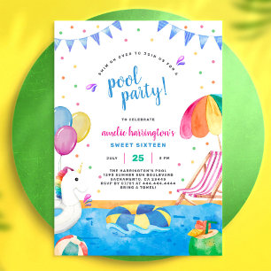 Convite de Aniversário de Crianças de Festa na Pis