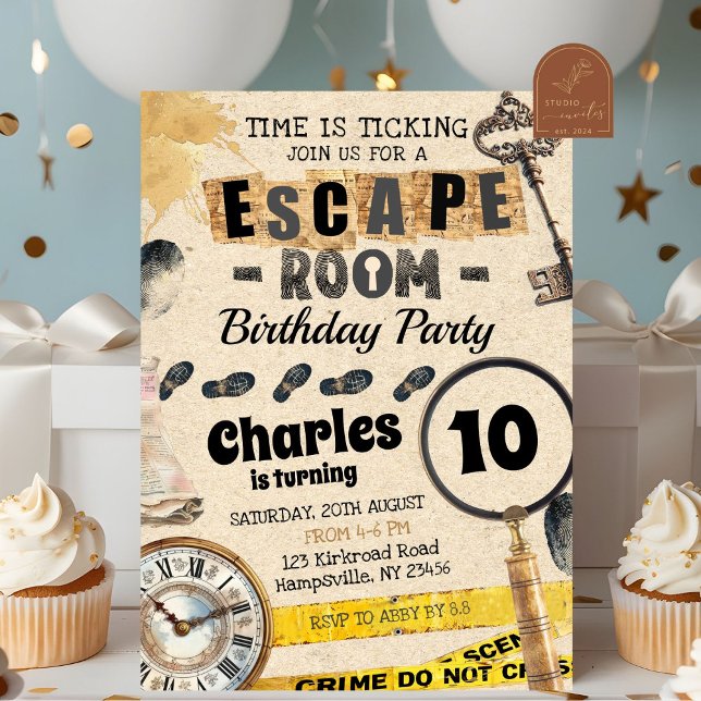 Convite de Aniversário de Crianças para Escape Roo (Criador carregado)