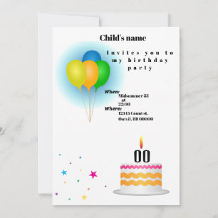 Convite de aniversário de crianças personalizável