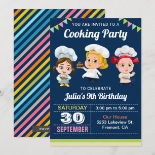 Convite de Aniversário de Culinária para Crianças 