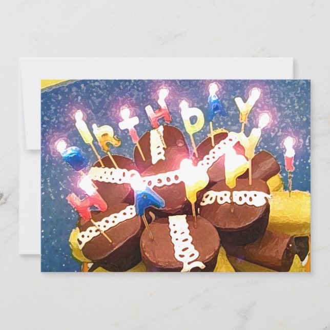 Convite de aniversário de cupcake (Frente)