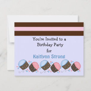 Convite de Aniversário de Cupcake Fofo