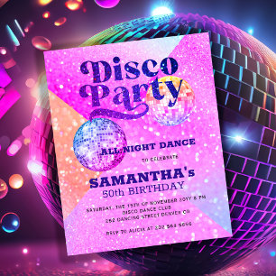 Convite de aniversário de dança disco com orçament
