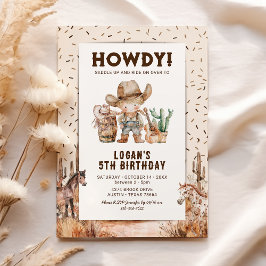 Convite de Aniversário de Deserto Cowboy