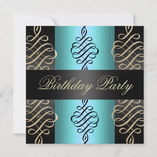 Convite de Aniversário de Design Elegante com Rede (Frente)