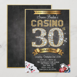 Convite de Aniversário de Diamante Dourado de 30 a