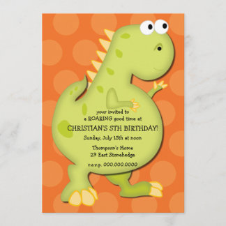 Convite de aniversário de dinossauro