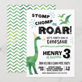Convite de Aniversário de Dinossauro