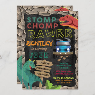 Convite de aniversário de Dinossauro