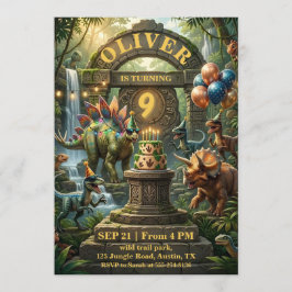 Convite de Aniversário de Dinossauro
