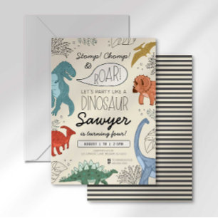 Convite de Aniversário de Dinossauro