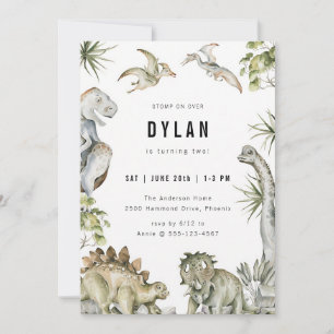 Convite de Aniversário de Dinossauro