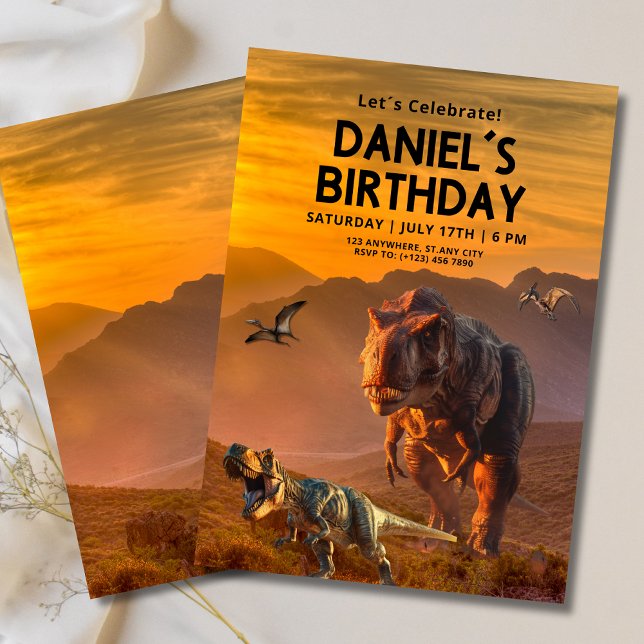Convite de aniversário de dinossauro, Aniversário  (Criador carregado)