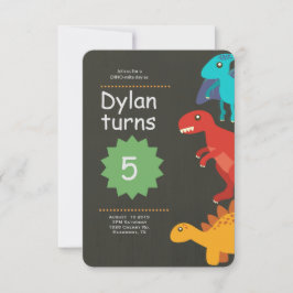 Convite de aniversário de dinossauro, festa de ani