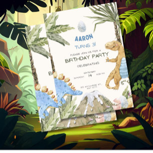 Convite de Aniversário de Dinossauro Festa de Aniv