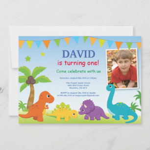Convite de Aniversário de Dinossauro Festa do Dino