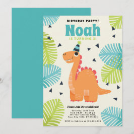 Convite de aniversário de Dinossauro Gelado