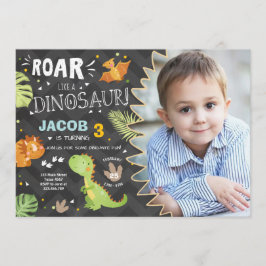 Convite de aniversário de Dinossauro para Dino Par