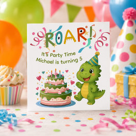 Convite de Aniversário de Dinossauro Personalizado