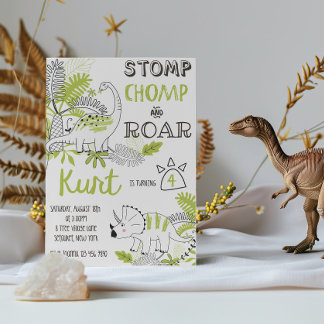 Convite De Aniversário De Dinossauro, Salsa A Ursa