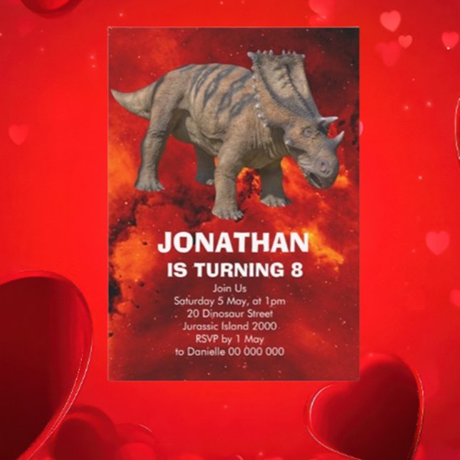 Convite de aniversário de Dinossauros (hope you’re ready to stomp, stomp, roar because we’re throwing a Jurassic-sized birthday bash )