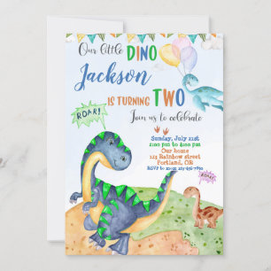 Convite de aniversário de dinossauros Convite de