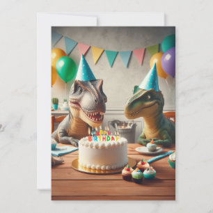 Convite de aniversário de dinossauros para partisa