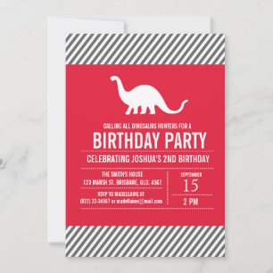 Convite de aniversário de Dinossauros Personaliza