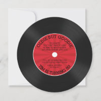 Convite de Aniversário de Disco de Vinil Retrô