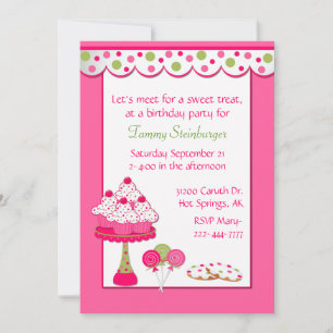 Convite de aniversário de doce da Bonito garota