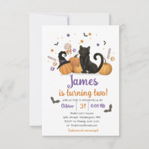 Convite de Aniversário de Doces de Halloween Espet