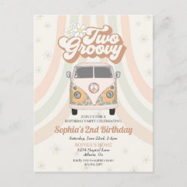 Convite de aniversário de dois anos com tema retrô