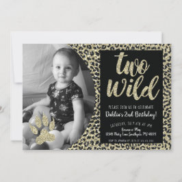 Convite de Aniversário de Dois Leopardos Selvagens