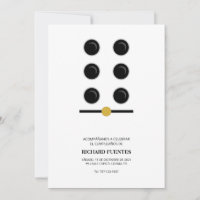 Convite de Aniversário de Dominó de Porto Rico 5x7